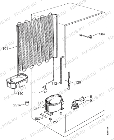 Взрыв-схема холодильника Aeg OEKO S.290-4I - Схема узла Cooling system 017